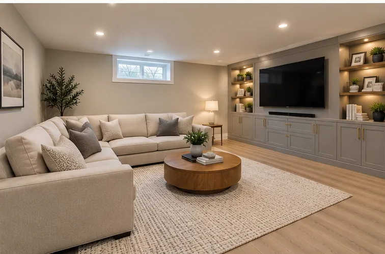 Finished basement family room